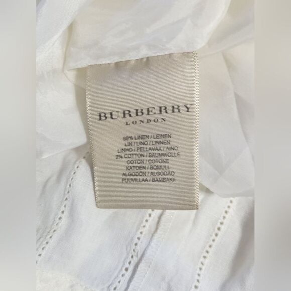 Burberry white linen sleeves dress size 12 - Picture 12 of 13